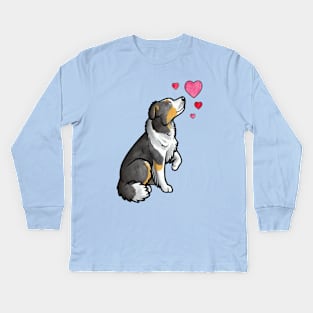 Border collie love (tricolour) Kids Long Sleeve T-Shirt